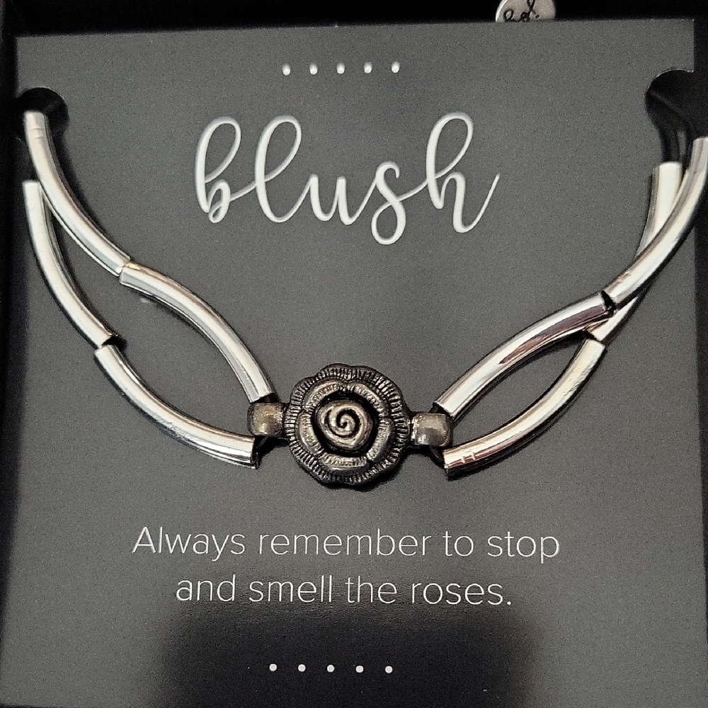 Silver Rose Accent Bracelet